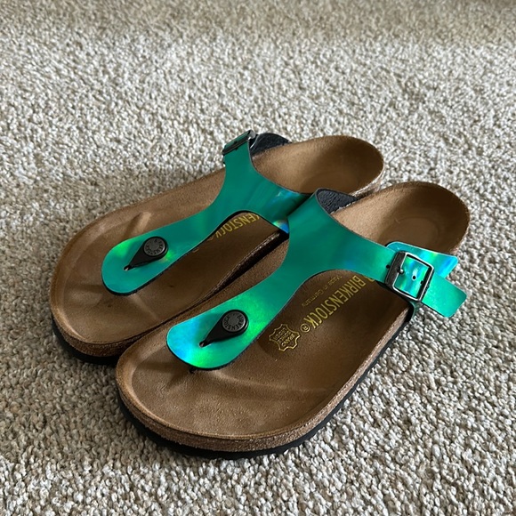 Birkenstock Shoes - green chrome birkenstocks!